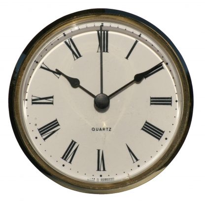 102mm Insertion Clock White Roman Brass Bezel
