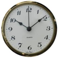 102mm Insertion Clock White Arabic Brass Bezel