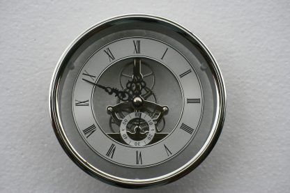 149mm Skeleton Clock in Silver.