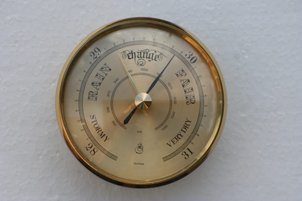 Barometer Insert 100mm diameter available with Brass or White dial